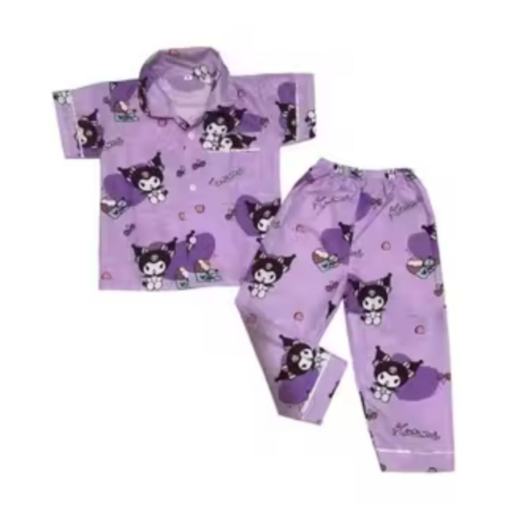 SETELAN BAJU TIDUR ANAK PEREMPUAN TERBARU 1-12 TAHUN/SETELAN BAJU TIDUR ANAK PEREMPUAN MOTIF KUROMI