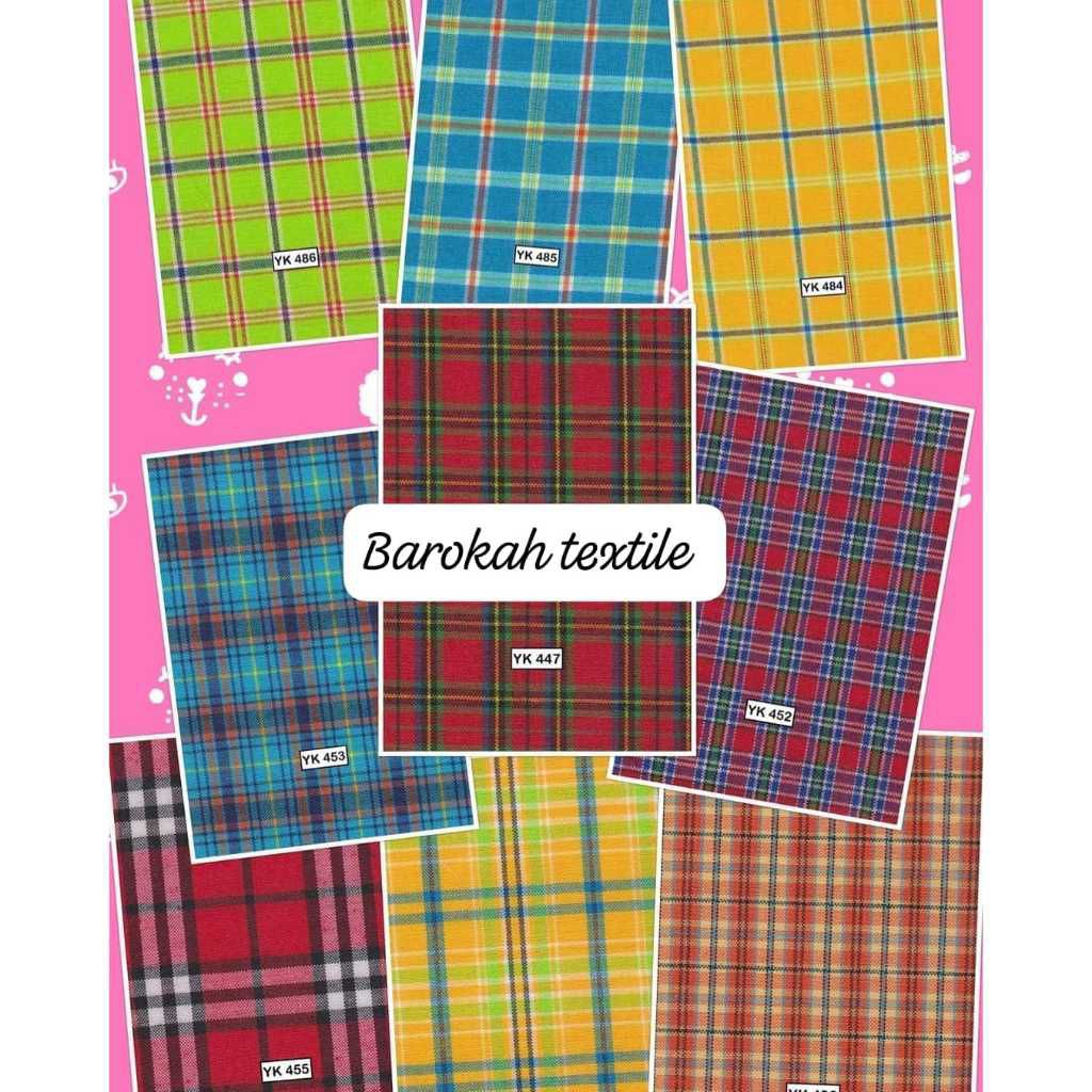 kain kotak" YK katun Polyester