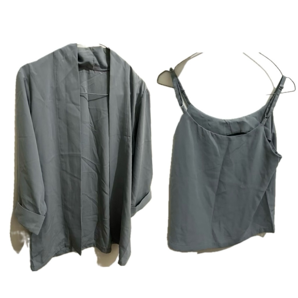 Blazer + tanktop hijau sage