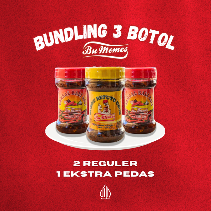 

[BUNDLING 3 BOTOL] - Duo Hemat Sambal Bali Asli Reguler & Bumbu Betutu Ubud Bu Memes