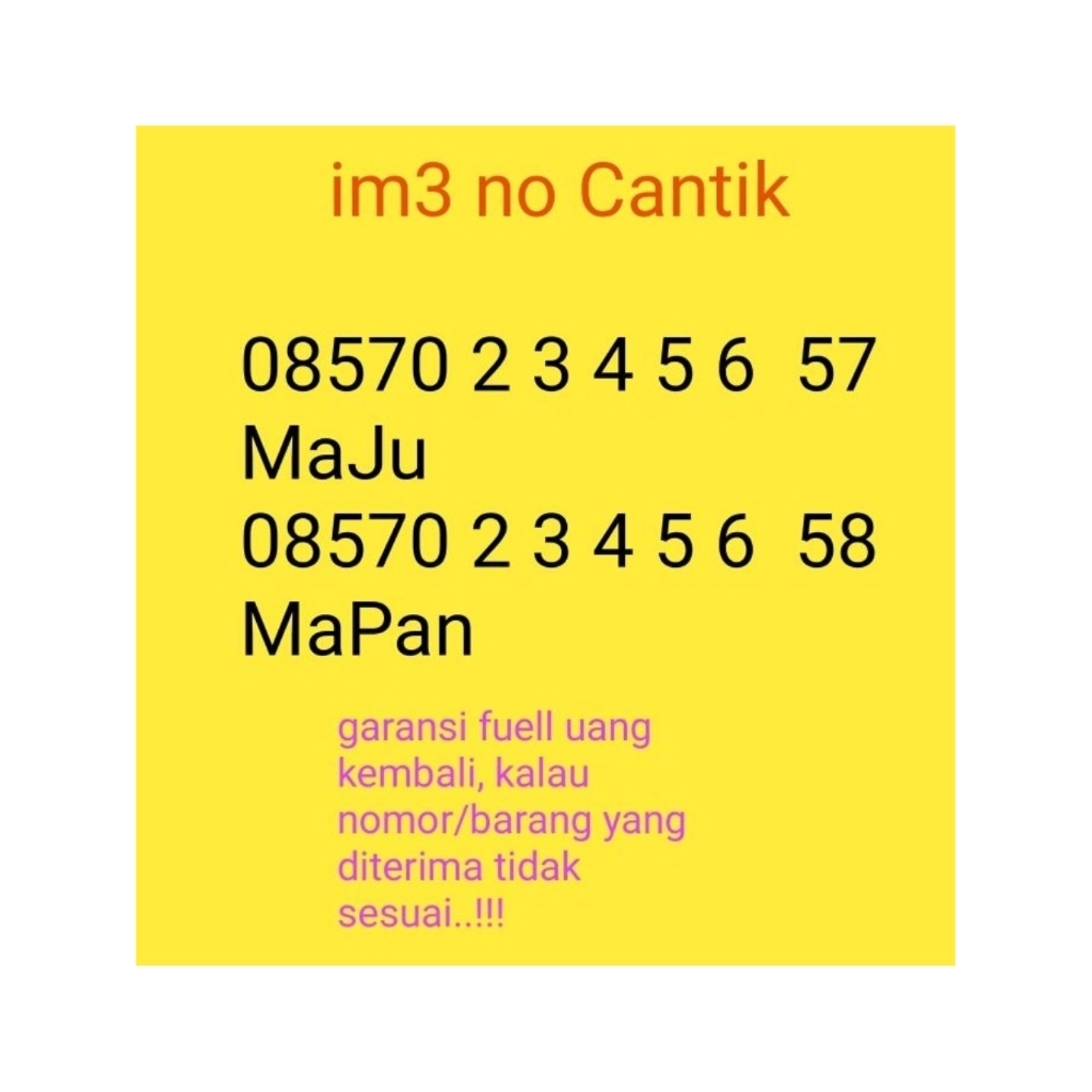 Indosat nomor cantik