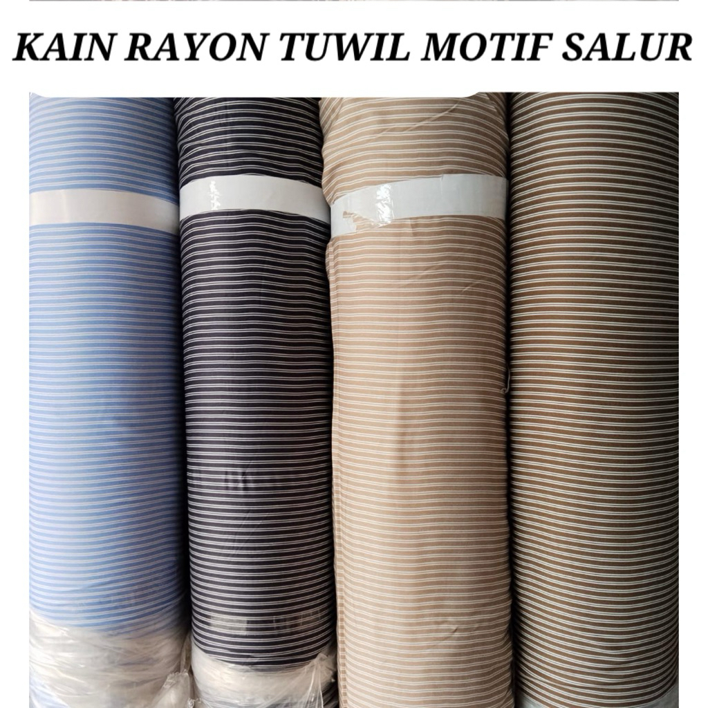 bahan kain katun rayon tuwil motif salur /rayon tuwil motif terbaru/rayon tuwil premium(harga terter