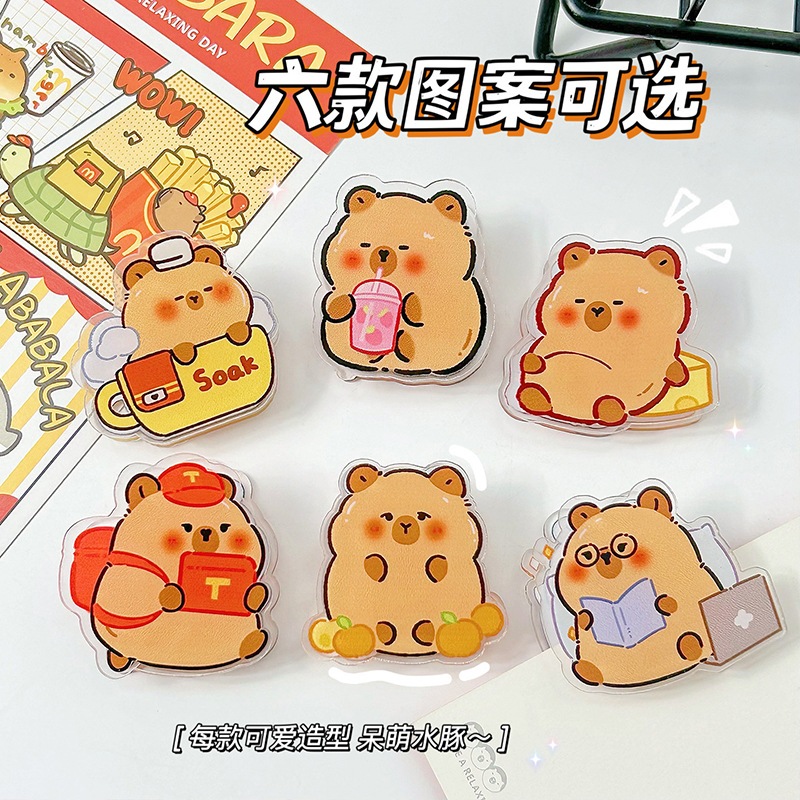 

Klip Kertas Akrilik Motif Capybara Lucu – Penjepit Kertas Kawaii Multifungsi