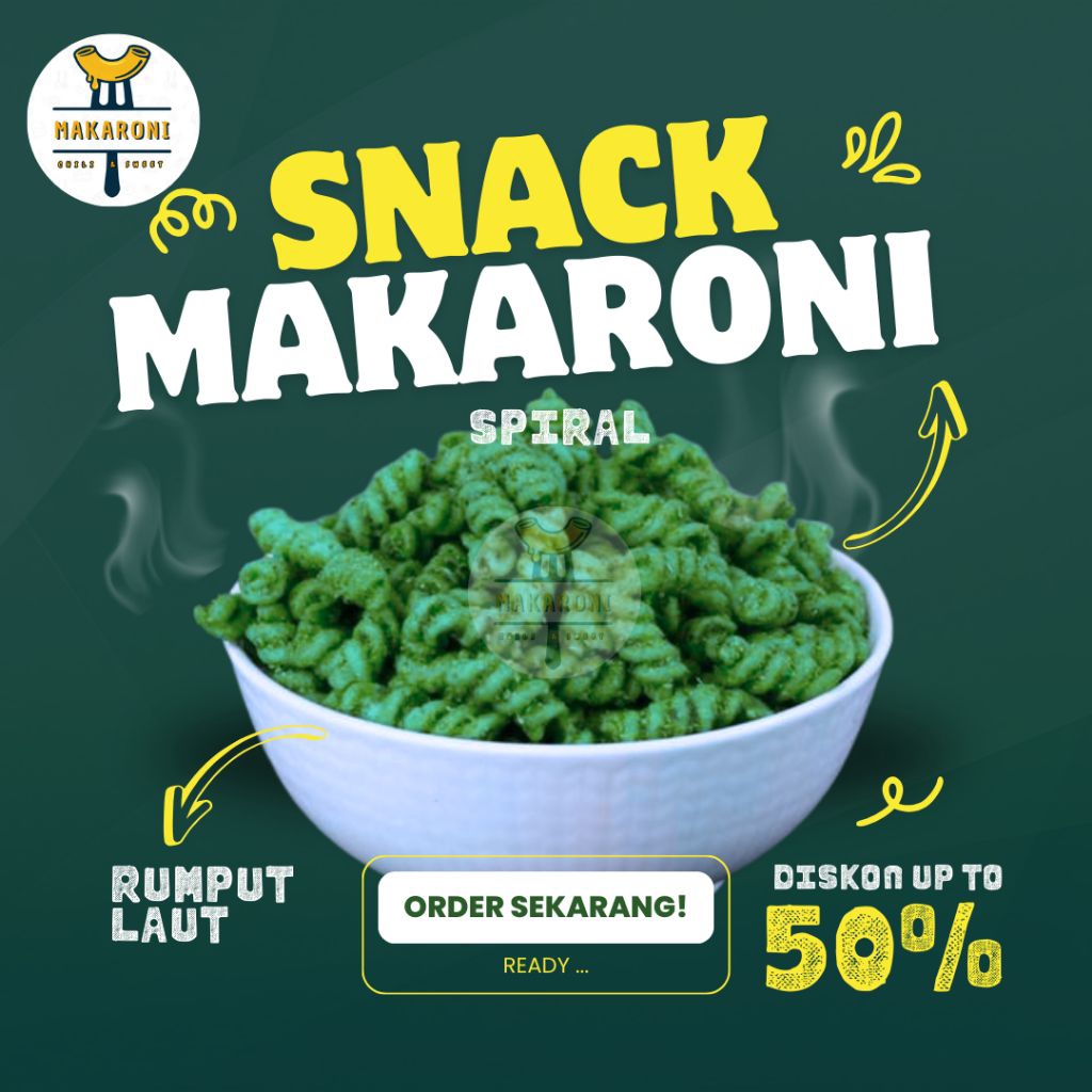 

Makaroni Seaweed Spiral | Cemilan Kriuk Rumput Laut