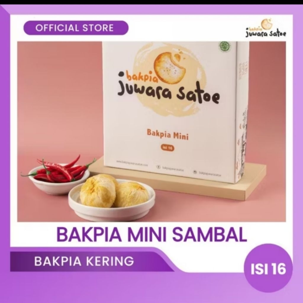 

Bakpia Kering Mini Sambal Juwara Satoe isi 16