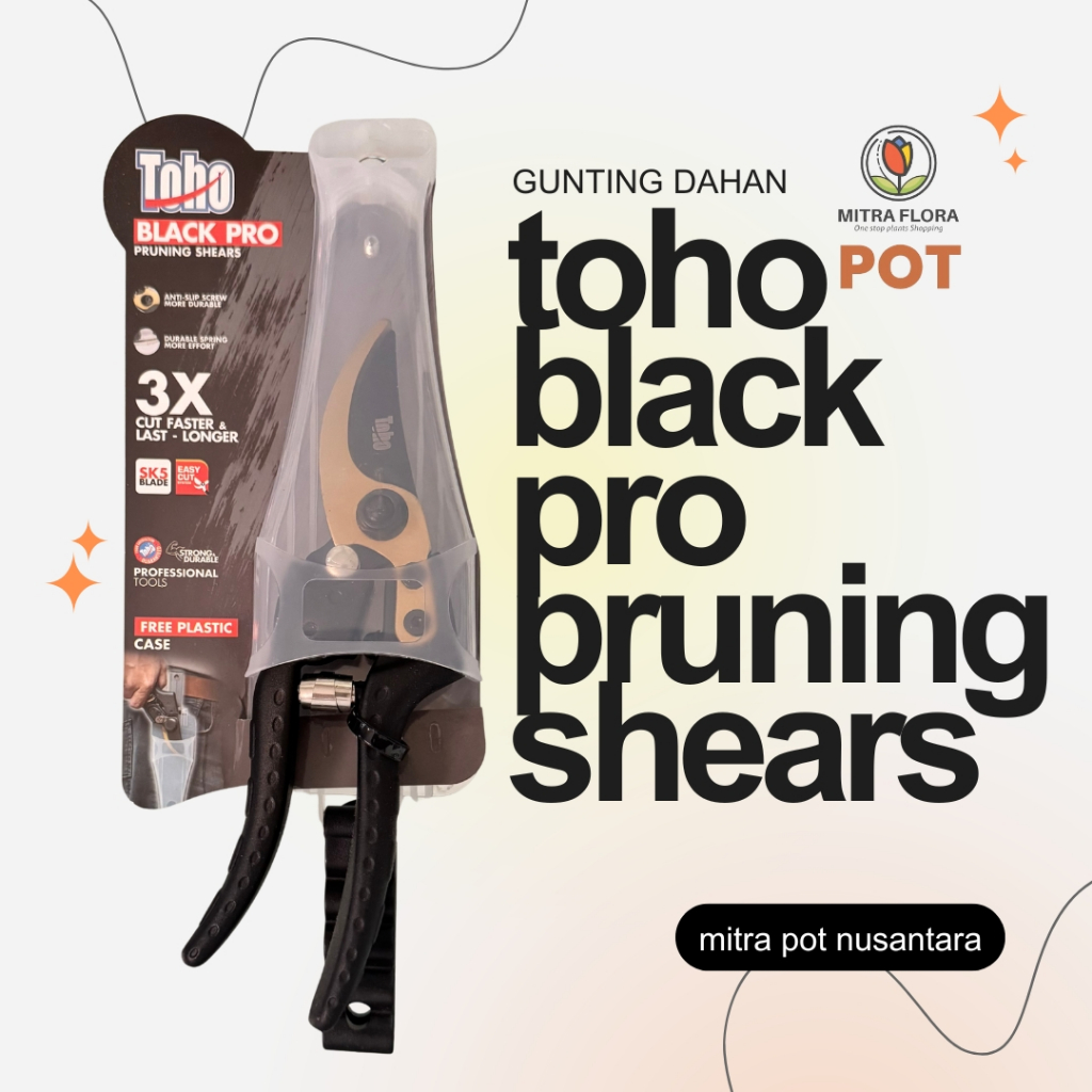 Gunting Dahan Toho Black Pro Prunning Shears Dengan Wadah Penyimpanan