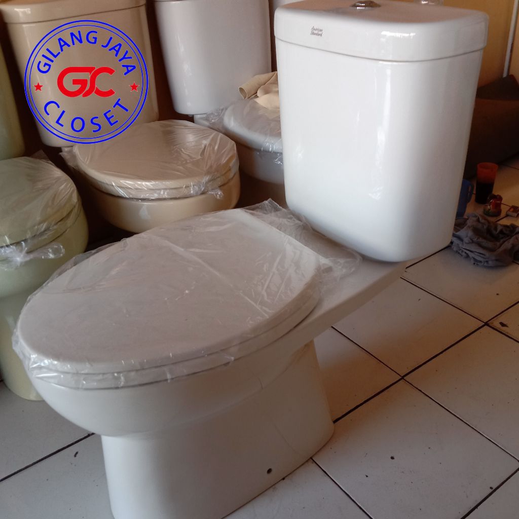 Closed Toilet Duduk American Standard NEWTONE - Closet Tombol Flush Free Peti Kayu