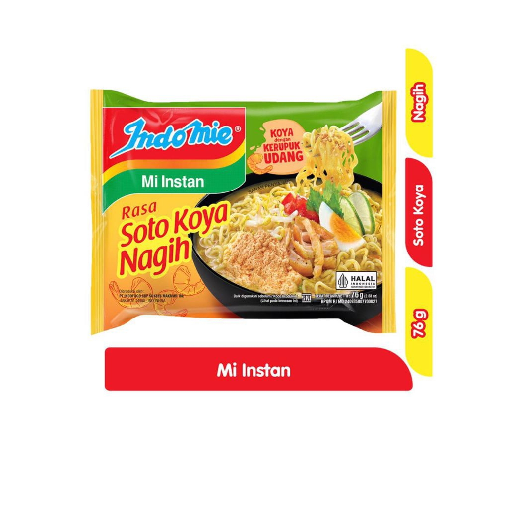 

Indomie Mi Instan Soto Koya Nagih 76 g