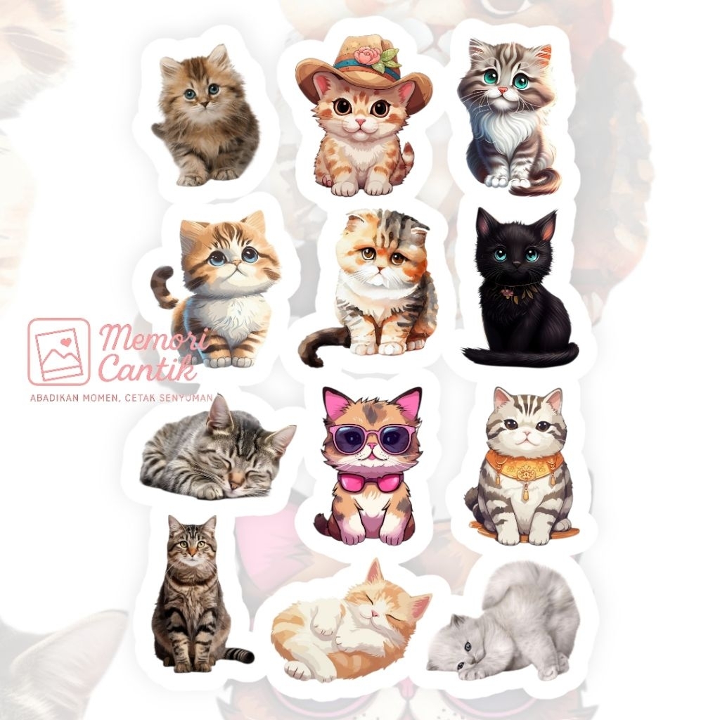

Sticker Kucing Lucu | Cat Lovers Cute Series | Waterproof | Sticker Laptop | Sticker Binder