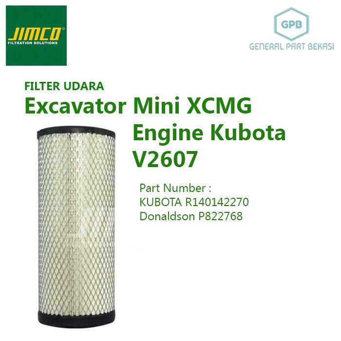 Air Filter Udara Excavator Mini XCMG Kubota V2607 Jimco