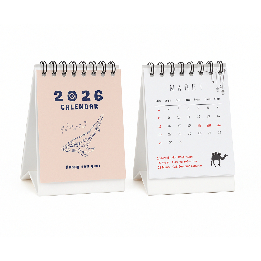 

KALENDER DUDUK 2026 / KALENDER MEJA AESTHETIC / KALENDER MEJA / KALENDER 2026