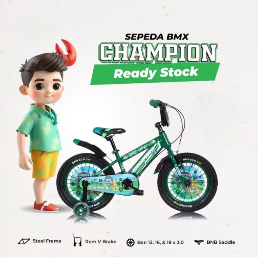 Sepeda Anak BNB BMX 18 inch Champion Ban Jumbo