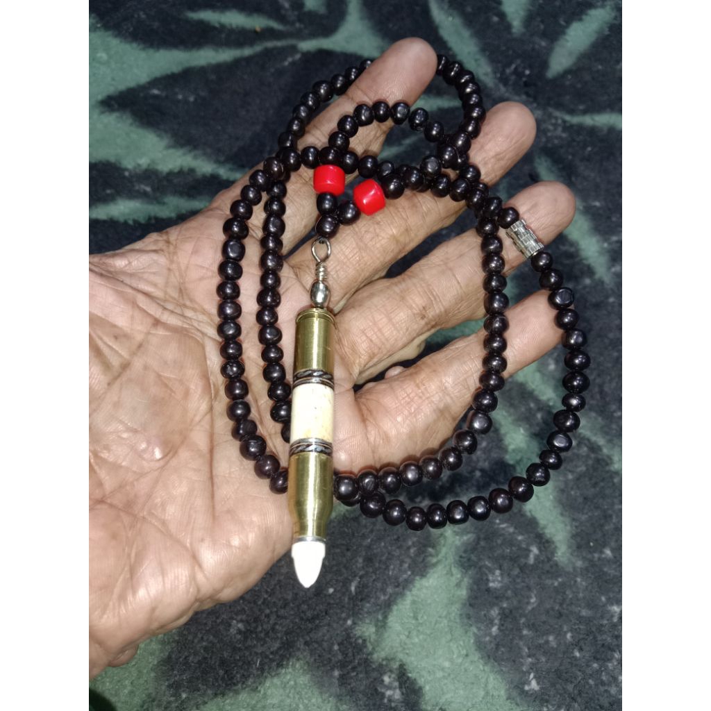 Aksesoris kalung CA selongsong peluru mix kayu TGH Sahari