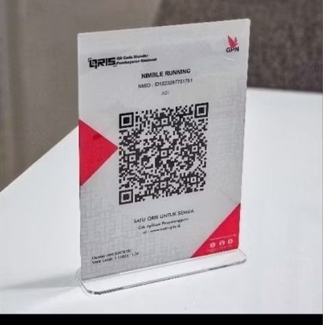 CETAK QRIS UKURAN A5 / TEMPAT AKRILIK untuk QRIS