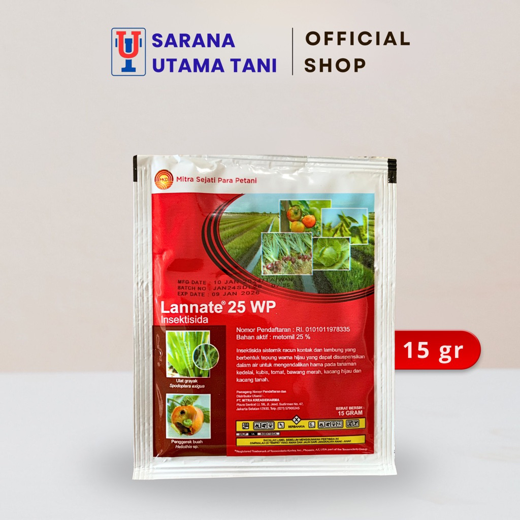RACUN ULAT LANNATE INSEKTISIDA SISTEMIK RACUN KONTAK DAN LAMBUNG - 15 gr
