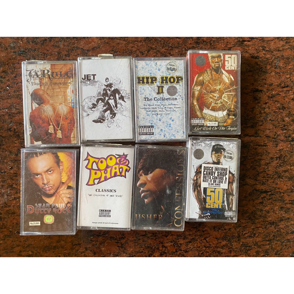 KUMPULAN KASET PITA HIP HOP (50 Cent, Too Phat, Ja Rule)