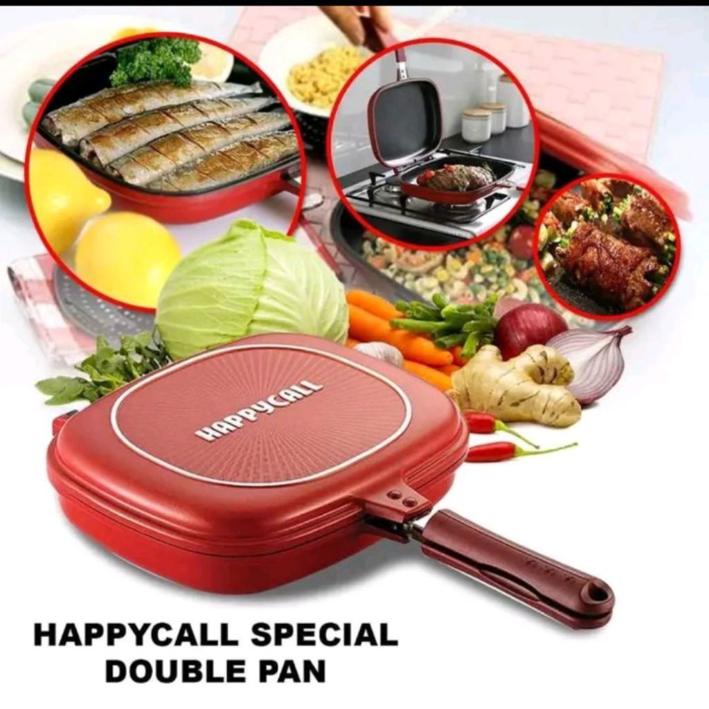 HAPPY CALL PANCI TEFLON Happy call Double Pan Jumbo 32 | PANCI MASAK SERBAGUNA