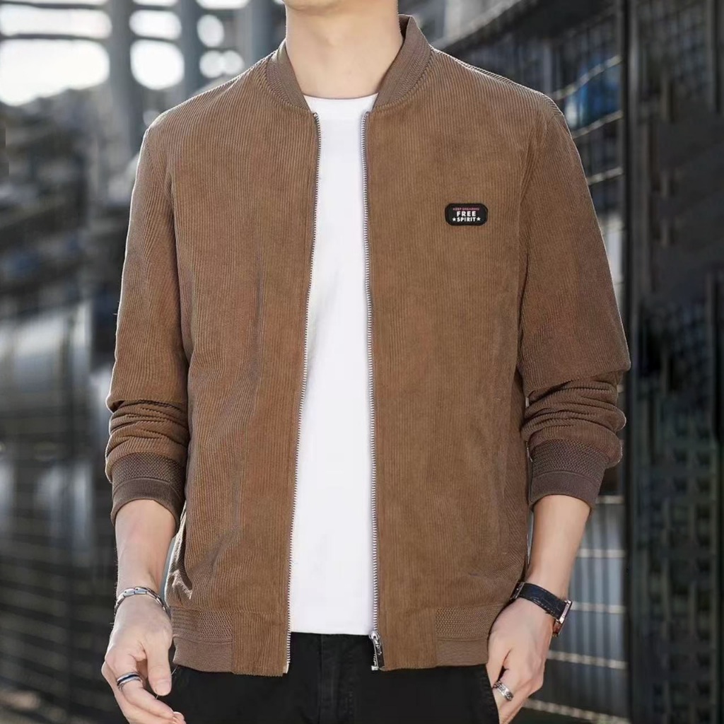Big Size Jaket Pria Boxy Corduroy Casual Zipper Korean Style Jumbo premium nyaman