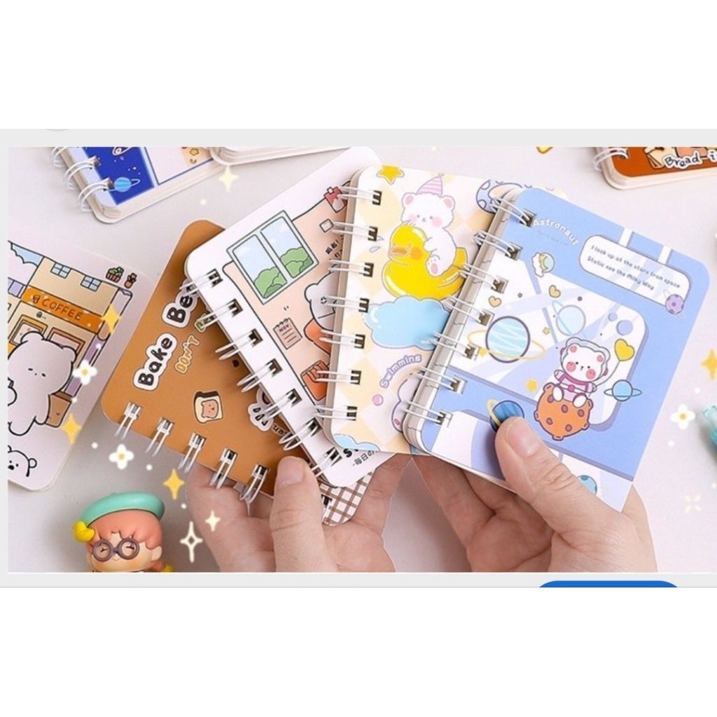 

Note Book Mini Spiral Cute Karakter - Mini Notepad - Buku Kecil Karakter Lucu!