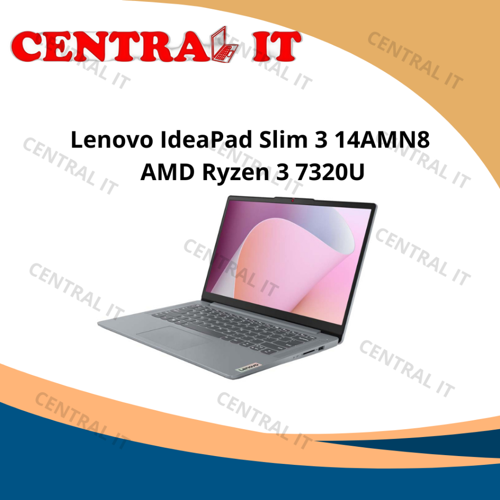Lenovo IdeaPad Slim 3 14AMN8 AMD Ryzen 3 7320U Laptop Tipis Ringan 14 Inci Full HD Anti-Glare 8GB RA