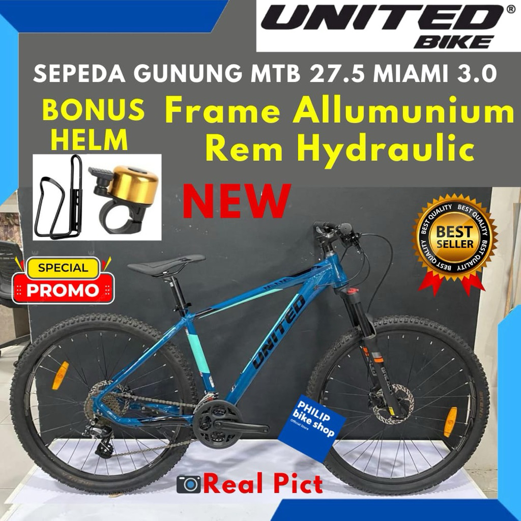 Sepeda Gunung 27.5 MTB United Monanza 4.3 Miami 3.0 New