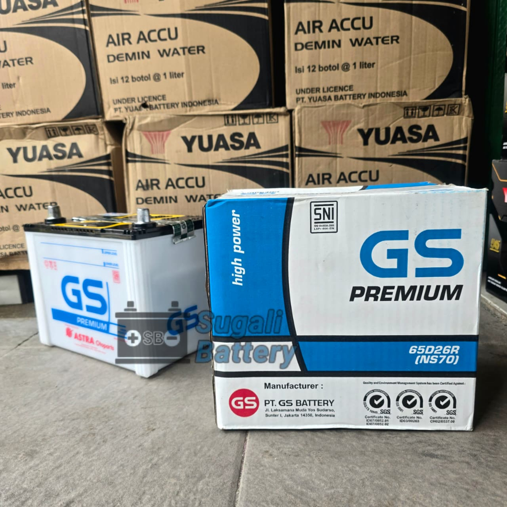 Aki Mobil Mitsubishi kuda, Fuso Truk GS ASTRA NS70 Aki Basah 12V 65Ah ORIGINAL ASTRA OTOPARTS