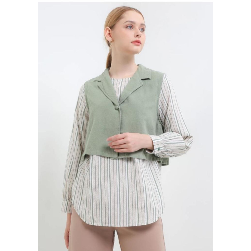 Zevita Green Blouse - EXPAND, Pakaian Wanita