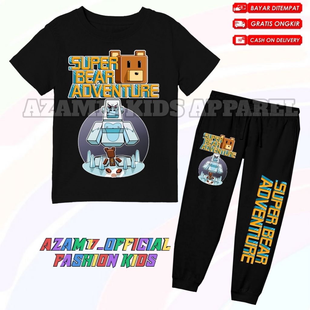 BISA COD Setelan Kaos Celana Jogger Anak Game Super Bear Terbaru Free Nama / Setelan Kaos Jogger Ana