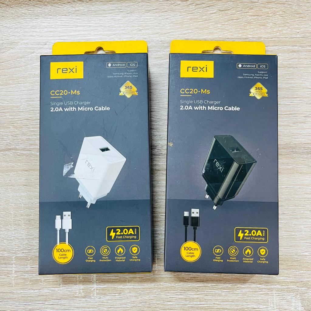 REXI CC20-Ms Travel Charger Android Single USB Charger with Micro Cable 2.0A Fast Charging