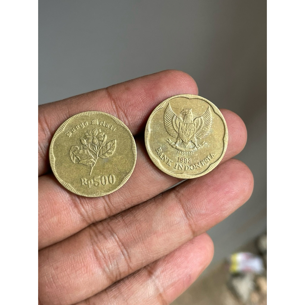 koin kuno 500 Melati besar 1992 bekas,marta collection 02