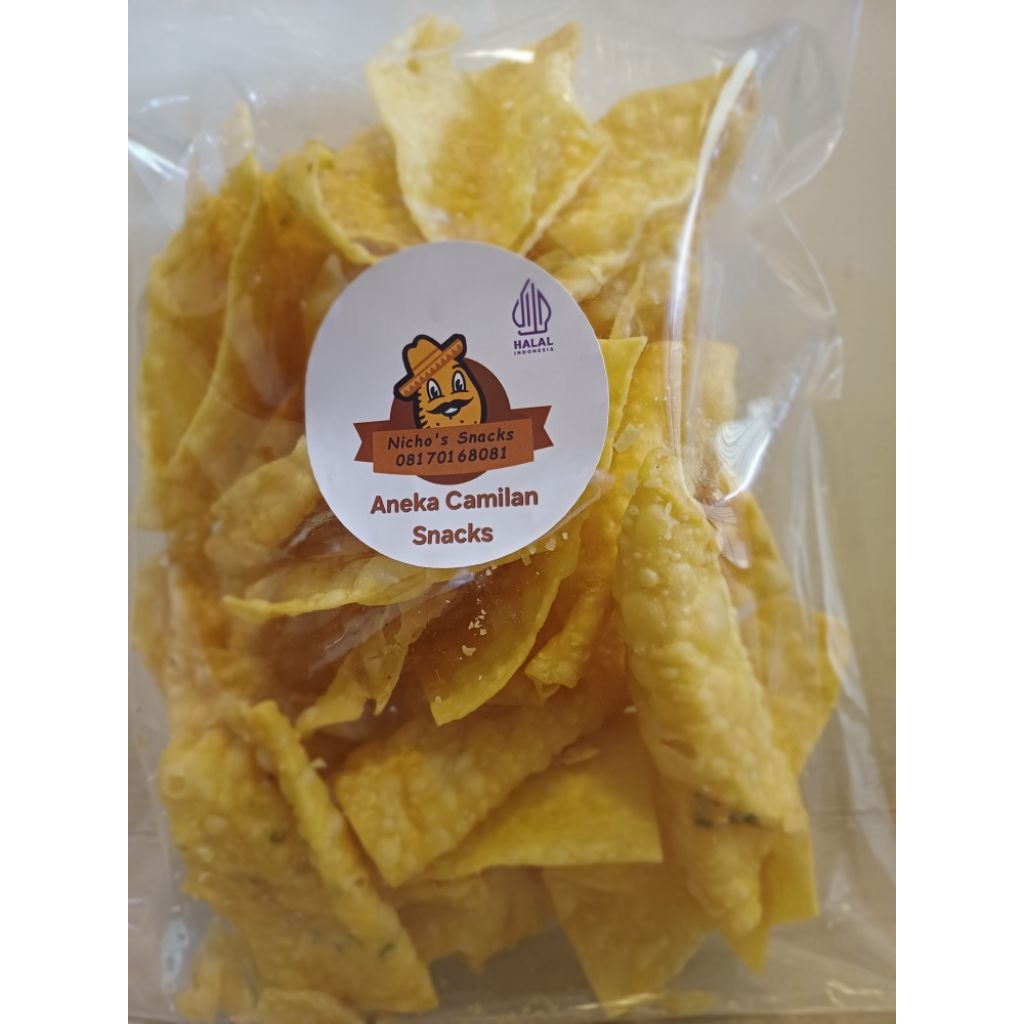 

kripik bawang rasa original, asin gurih kemasan 250 gr cemilan snacks