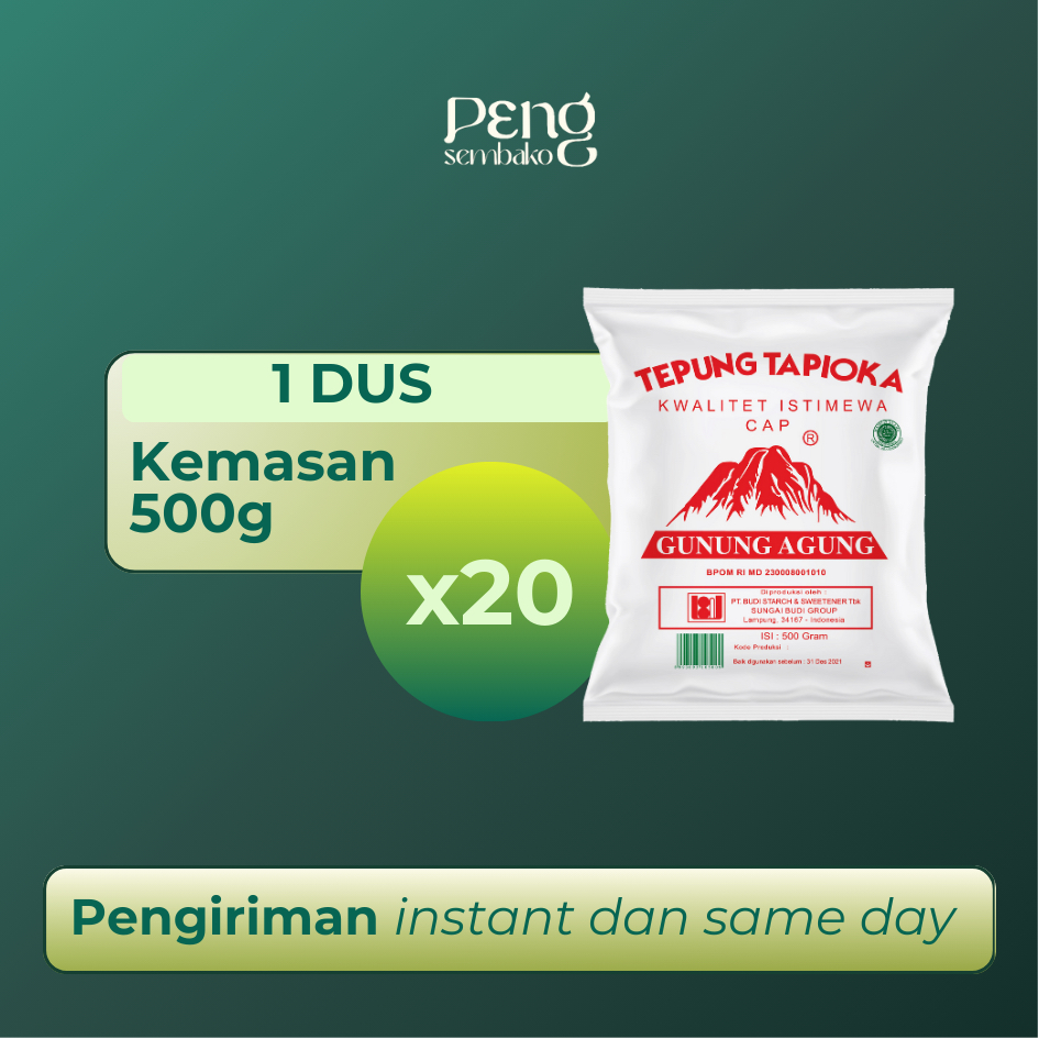 

GUNUNG AGUNG Tepung Tapioka Dus (500g x 20pcs)