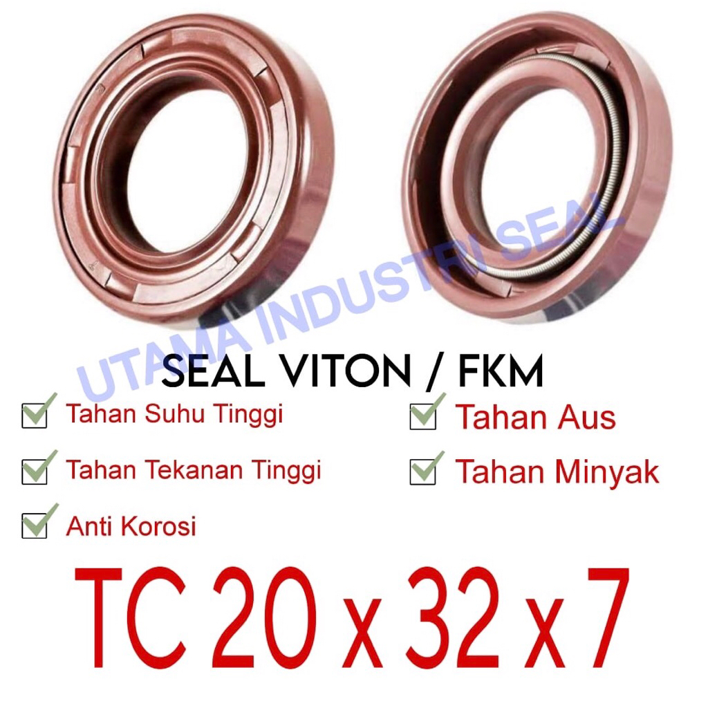 Oil Seal Viton FKM TC 20*32*7 TC 20 32 7 TC 20x32X7 TC VIT bukan NBR