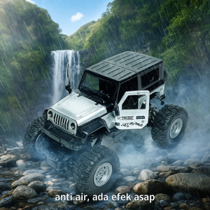 New Product Mobil Jeep Remote Control Rc Offroad 1:20 Anti Air Dengan Efek Asap, Lampu Led & Ban