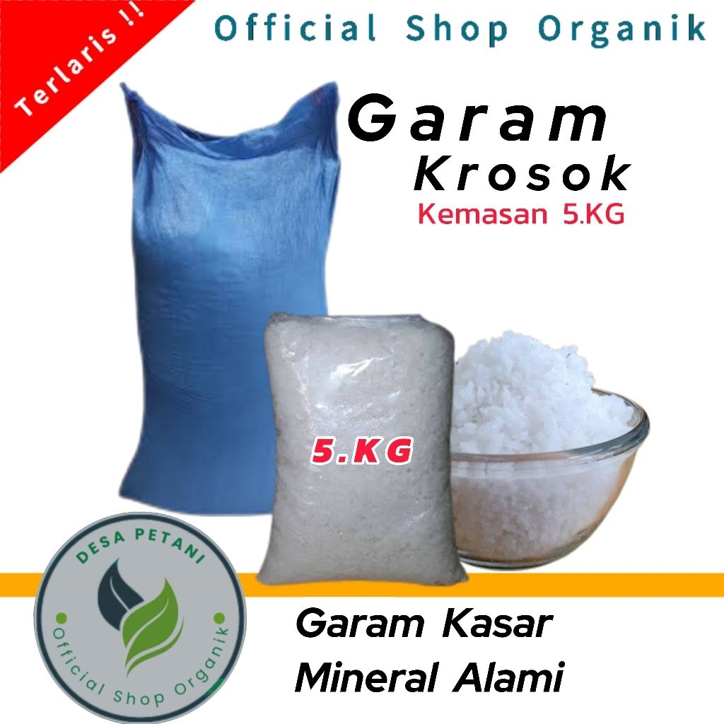 

garam kerosok garam pertanian & perikanan kualitas super kemasan 5.kg..