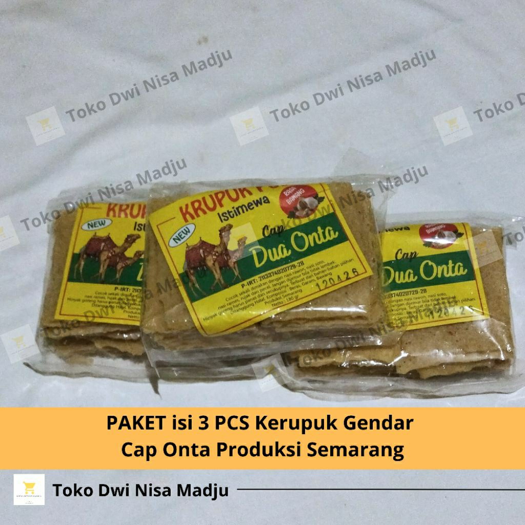 

Kerupuk Gendar Cap Onta 3PCS Mentah Siap Goreng