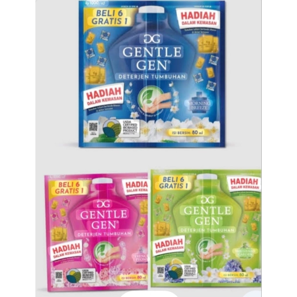 Gentle Gen deterjen cair sachet isi 12 sachet