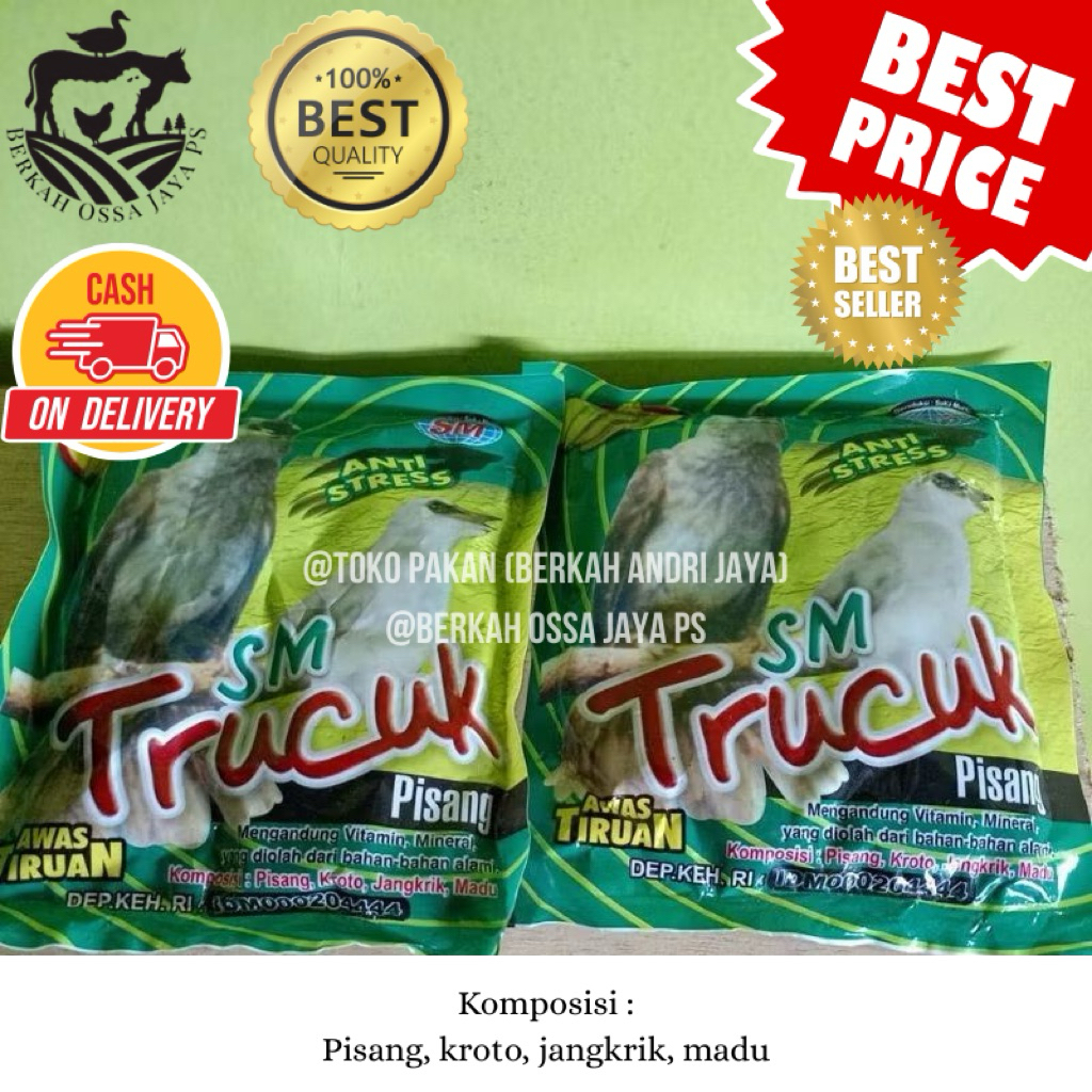 SM TRUCUK, pakan trucuk kutilang dan sejenisnya RASA PISANG