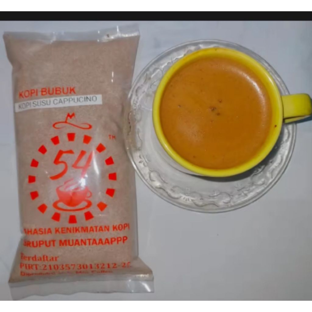 

kopi bubuk 54 rasa capuccino kopi enak lezat n nikmat 250 gram dan 500 gram.