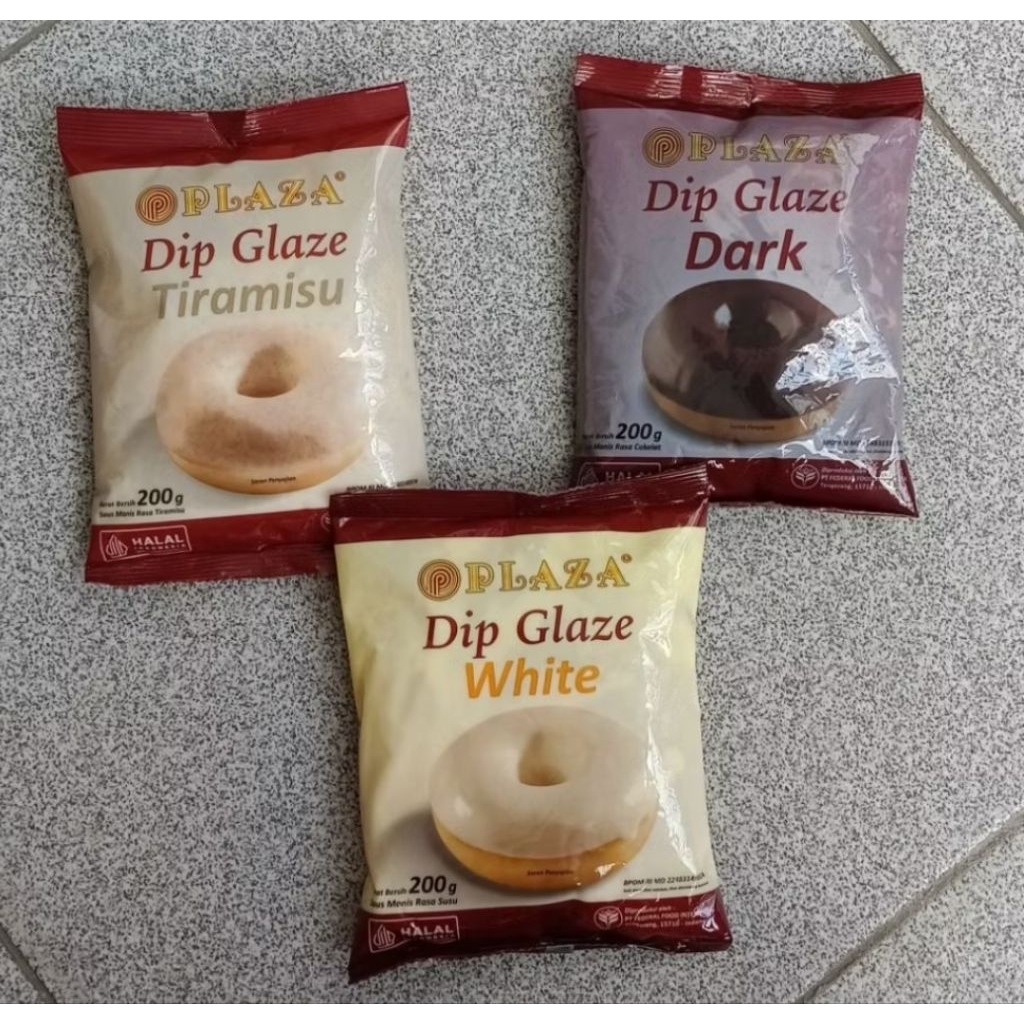 

PLAZA dip glaze 200gr bungkus celupan donat topping coklat tiramisu white
