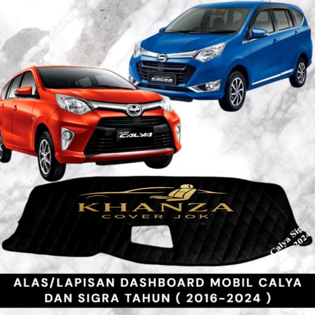 Alas/Cover Dashboard Kulit Sintetis Mobil Calya & Sigra (2016-2023) Motif Wajik, Aksesoris Interior 