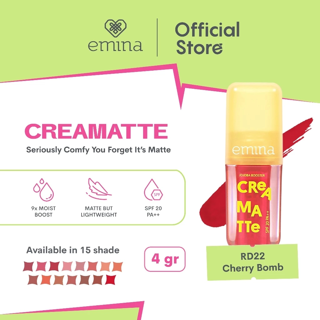 Emina Creamatte Lipstick SPF 20 Matte Moisturizing