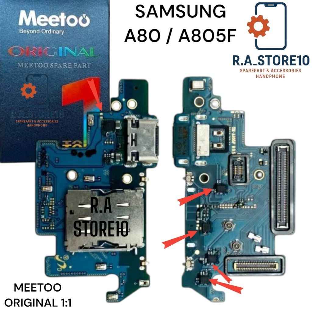 MEETOO Flexibel Charger + IC SAMSUNG A80 GALAXY A805 A805F ORIGINAL 1:1 + Mikrofon Lengkap Komponen 