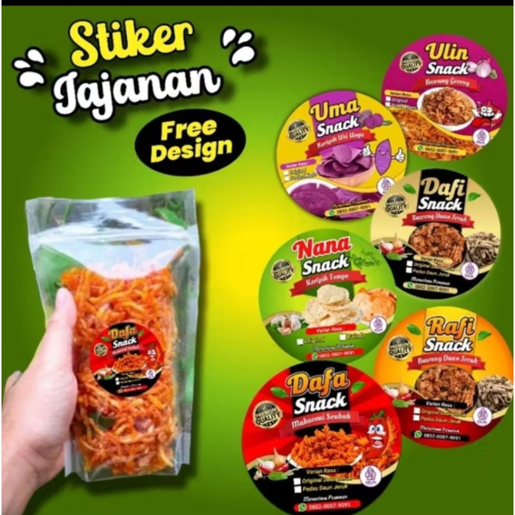 

Label Sticker Custom Makaroni Viral Pedas