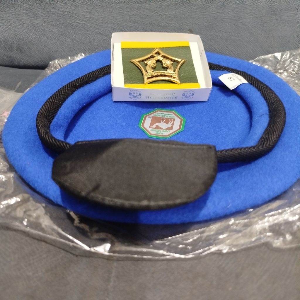 baret biru merek camel pm polisi militer tni ad