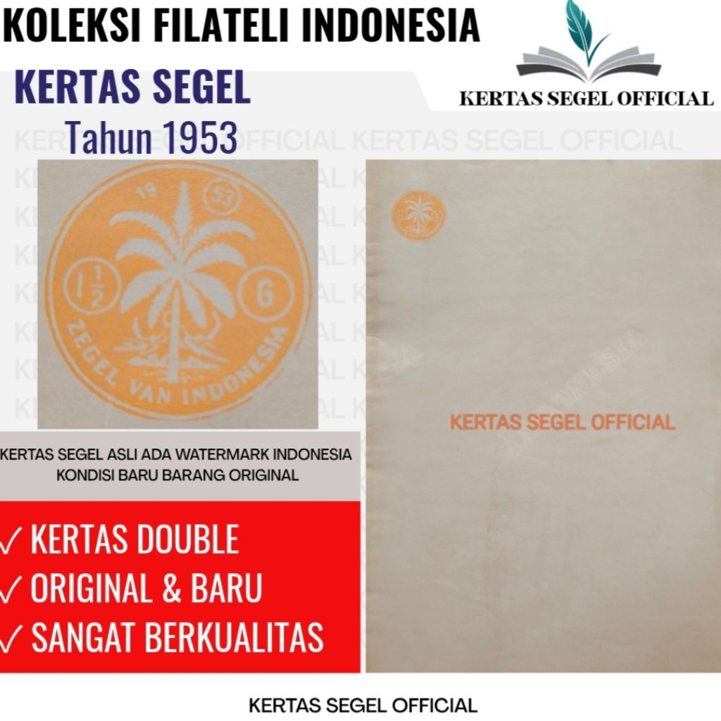 

KERTAS SEGEL TAHUN 1953 ORIGINAL