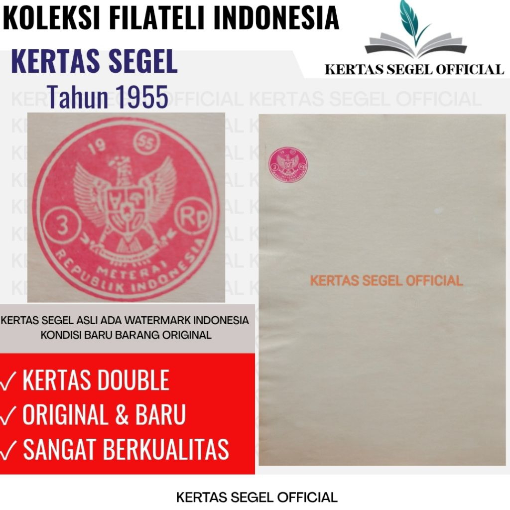 

KERTAS SEGEL TAHUN 1955 ORIGINAL