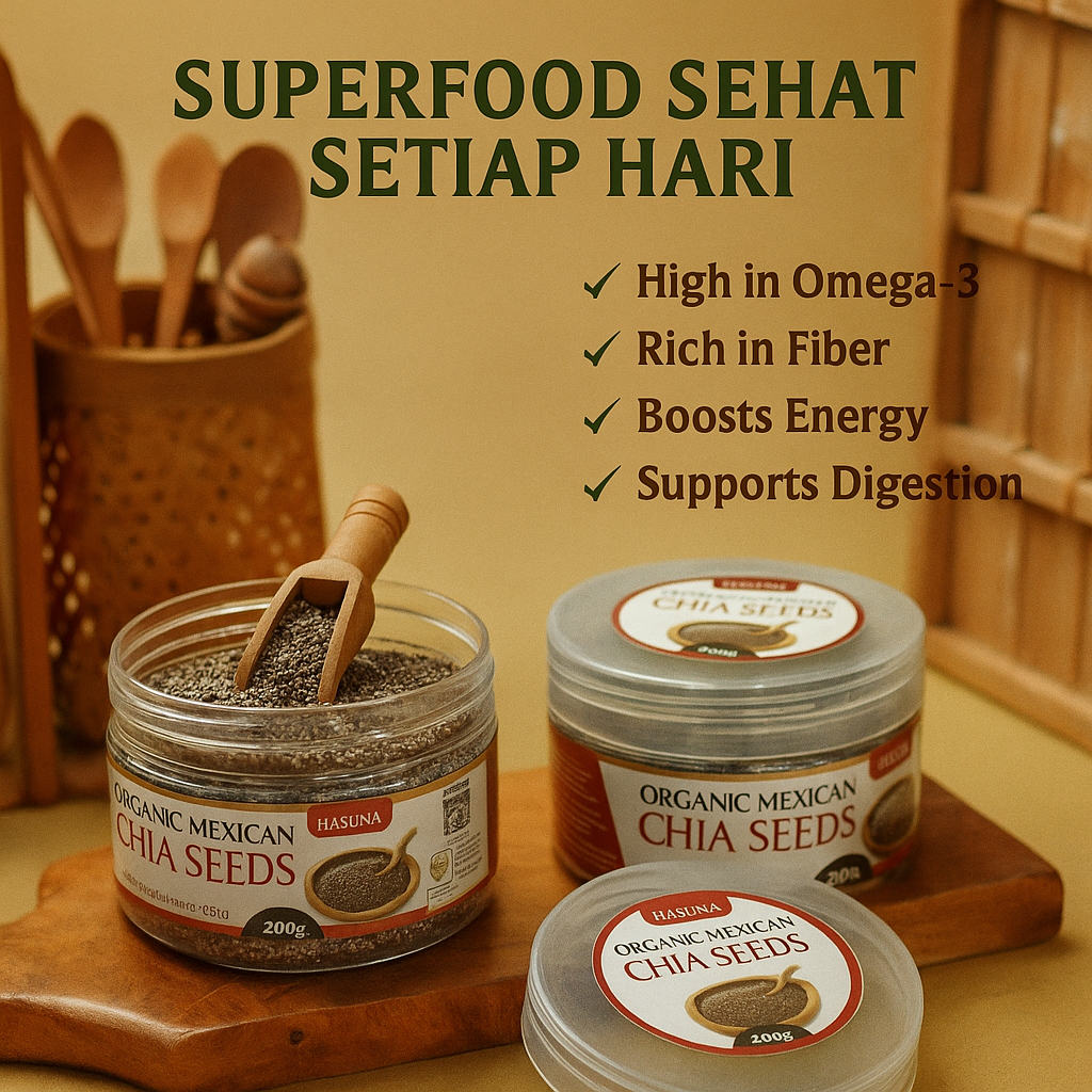 

Hasuna organic mexican biji chiaseed premium chia seeds organic chia seeds chiaseed organik untuk diet alami kaya omega 3 antioksidan