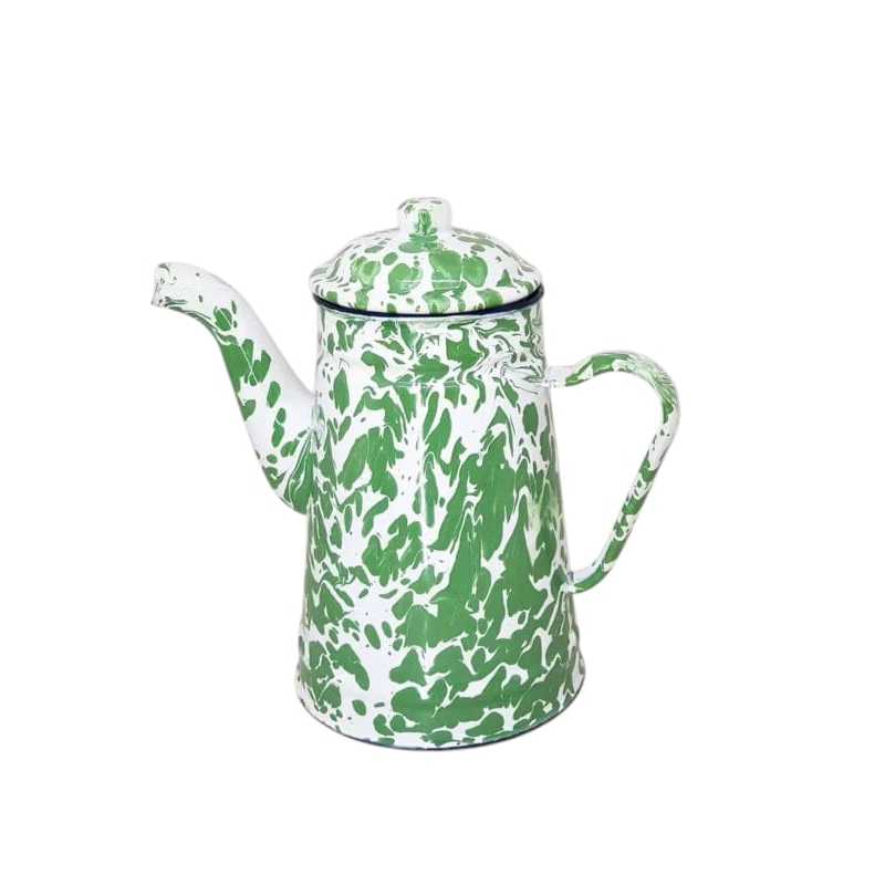 Teko Jadoel Motif Blirik Lurik Hijau / Teko Unik Aesthetic Antik / Teko Enamel Seng Premium Bahan Ta