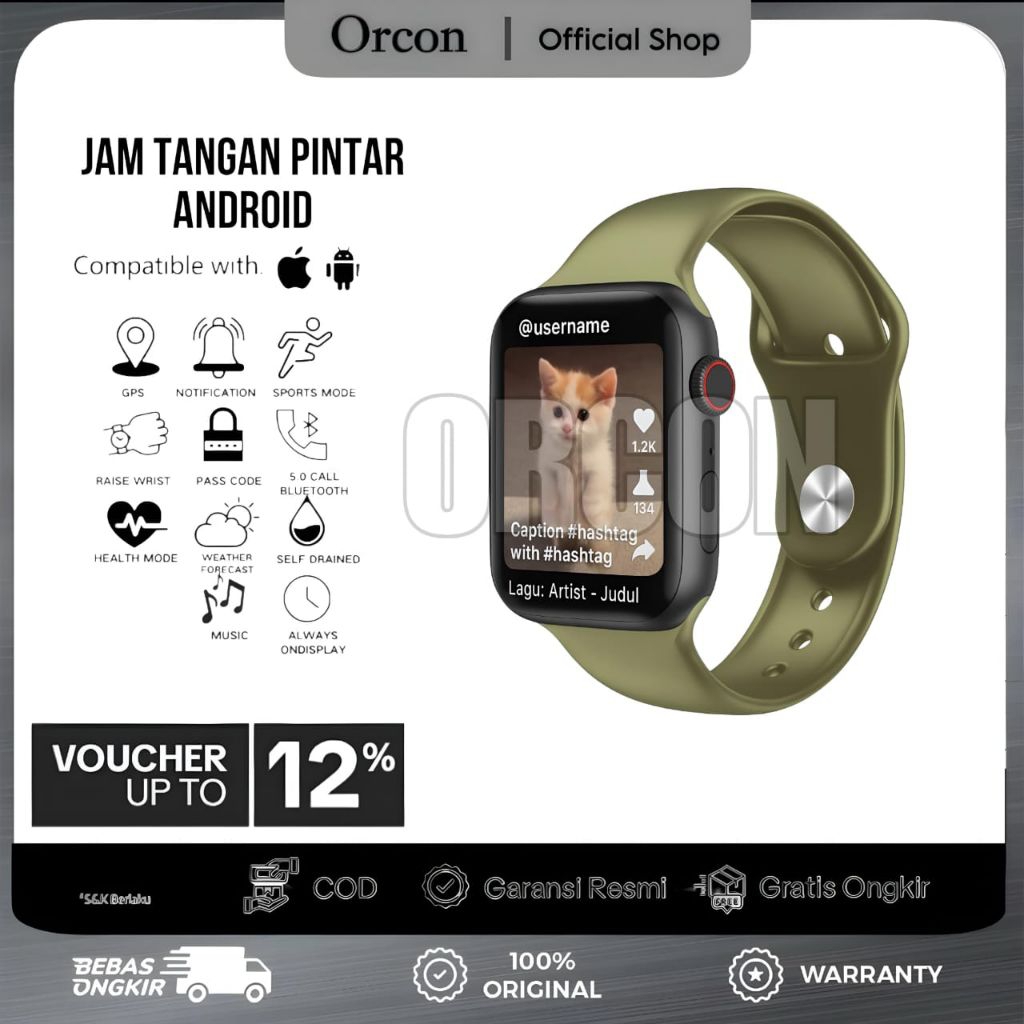 Jam Tangan Pintar HP Layar Sentuh Anti Air Smartwatch Pria Wanita Bisa WhatsApp